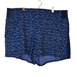Athleta Brooklyn Printed Shorts Lightweight Navy Allure Sz 20 W/ Pockets Animal